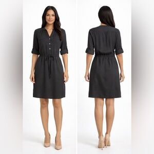 Bisou Bisou Michele Bohbot Black Shirt Dress Size 4